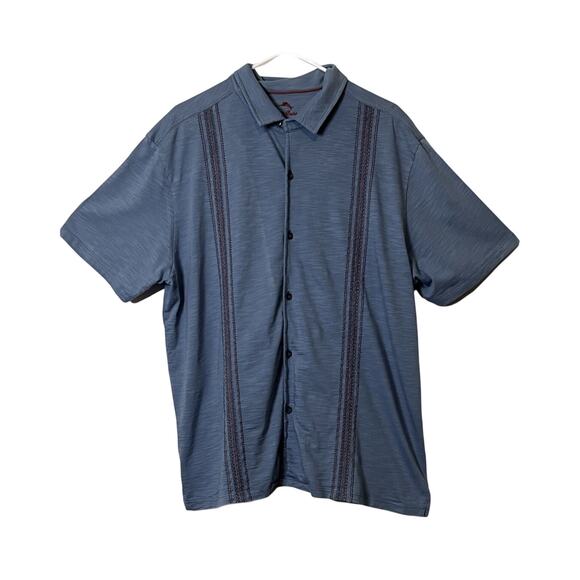 Tommy Bahama Other - Tommy Bahama Shirt Mens Size M Blue Short Sleeve Button Up Collar Pima Cotton